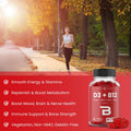 Nutrachamps Vitamin D3 & B12, Methyl B12 Gummies for Adults & Kids, Enhanced with Vitamin D 3 & B9 Vitamin Folate, Natural Energy, Mood,