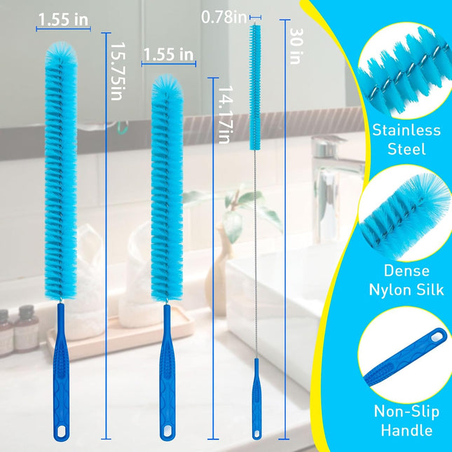 3Pack Dryer Vent Cleaner Kit, Home Improvement Essential Cleaning Tools, up to 30 Inch Long Brush Cleaning Setï¼Pet Hai