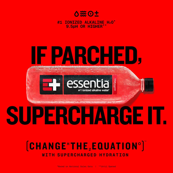 Essentia Water LLC , 99.9% Pure, Infused with Electrolytes for a Smooth Taste, pH 9.5 or Higher; Ionized Alkaline Water, Black, 42.3 Fl Oz (Pack