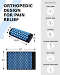Acupressure Mat and Pillow Set for Lower Back Pain Relief & Muscle Relaxation - Acupuncture Mattress + Spiky Ball Massage Set for Back, Neck &