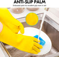 Vgo... 1-Pair Reusable Household Gloves, Rubber Dishwashing Gloves, Extra Thickness, Long Sleeves, Kitchen Cleaning, Working, Painting, Gardening,