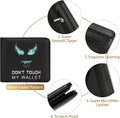 Bistup Teen Boys Cool Wallet-Men Mens Men'S Funny Leather Credit Id Card Cash Holder Man Black Rfid Blocking Zipper Wallets With Coin Pocket Id