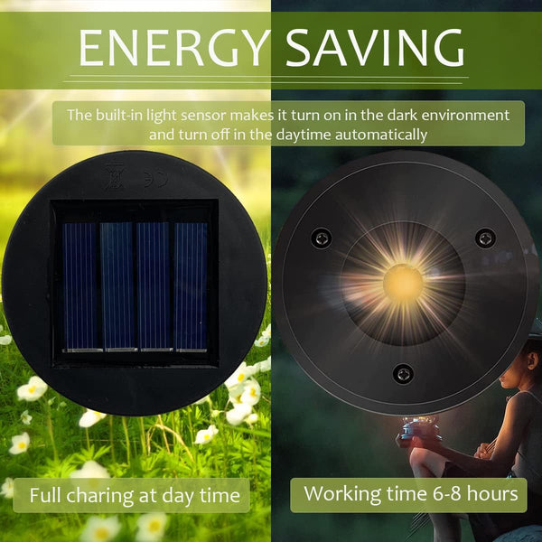 Replacement Solar Light Parts, 2 Pack Solar Lights Replacement Top, 8 lumens Solar Light Inserts for Lanterns, Waterproof Battery Box Top DIY