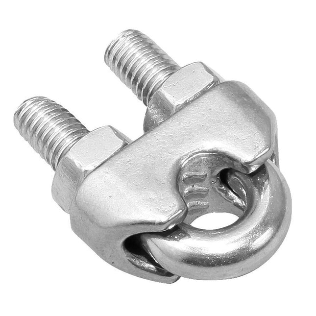 1/4 Inch 6mm Wire Rope Clamps Clip 304 Stainless Steel Cable Clip Fastener 12 Pcs 1/4 Inch (12 Count)