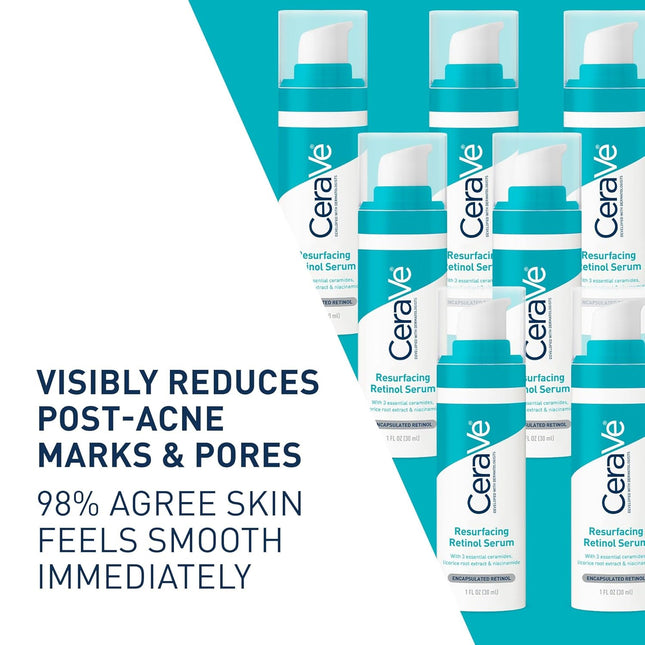 Cerave Resurfacing Retinol Serum for Post Acne Marks, Formulated with Licorice R