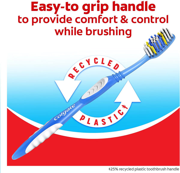 Colgate Extra Clean Toothbrush, Soft Toothbrush for Adults, 6 Count (Pack of 1) 6 Count (Pack of 1) Soft