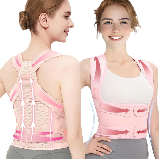 Posture Corrector for Women,Adjustable Full Back Brace and Shoulder Straightener