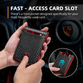 RUNBOX Slim Money Clip Wallets for Men RFID Blocking 11 Card Holder Minimalist Small Leather Bifold Men's Front Pocket Wallet Gift Box Carbon