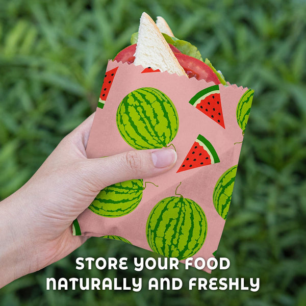 Akeeko Reusable Beeswax Food Wraps - Assorted 12 Pack, Reusable, Plastic-Free Food Storage, Sustainable Gifts, 3 Sizes (6S,4M,2L) Assorted Fruits II