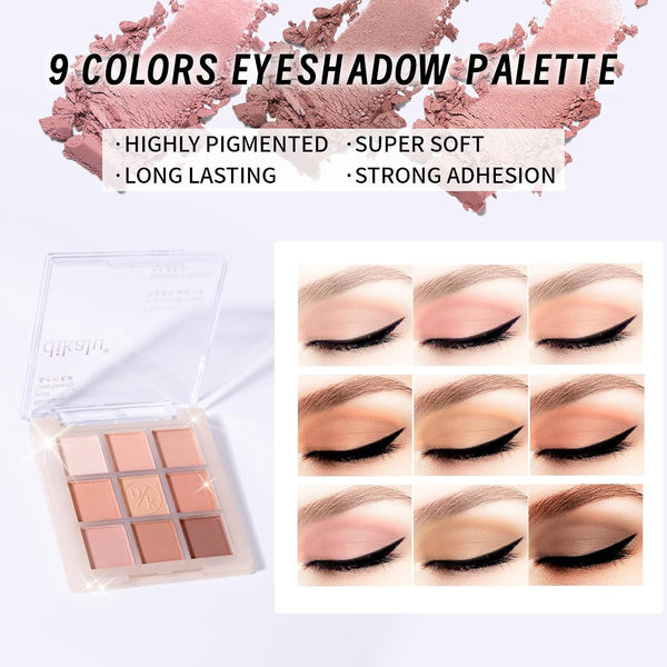 Makeup Set Kit for Women Girls Teens, Makeup Present Set, Includes 9 Color Eyeshadow, Counter Stick, Foundation, Eyebrow Pencil, Eyeliner,