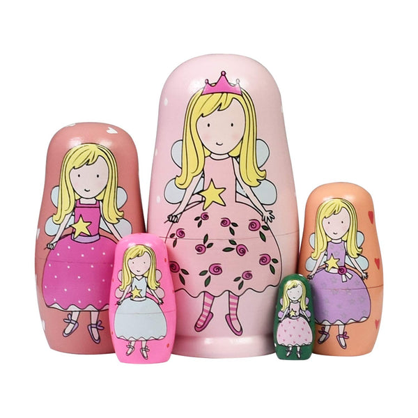 HYCLES Nesting Dolls Russian Matryoshka Wood Stacking Nested Set for Kids Handmade Toys for Children Kids Christmas Birthday Decoration Halloween