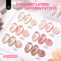 Beetles Jelly Gel Nail Polish Set, 6 Colors Shimmer Gel Polish Kit | Glitter Shimmer Nude Pink Brown Sheer Transparent Effect Soak Off UV Lady