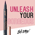 Skone Tattooed Liquid Eyeliner Pen, Waterproof Felt Tip, Plum Black