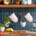 Kitchenaid Gingham Mini Oven Mitt 2-Pack Set, Dried Rose, 5.5"X8
