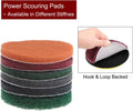 HARFINGTON 8Pcs Drill Power Brush 4 Inch Tile Scrubber Scouring Pads 400-600 Grit for Bathroom Kitchen Household Cleaning