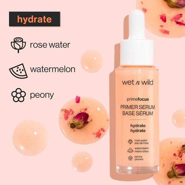 Wet N Wild Hello Kitty Primer Serum, Infused Vitamin E & Diamond Powder for Long-Lasting Hydration, Warm Apple Pie Lightly Scented, Cruelty-Free &