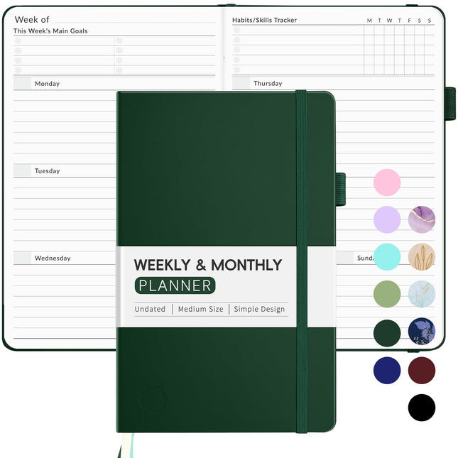 Undated Weekly Planner for 2025, Forvencer Simplified Weekly & Monthly Calendar 
