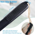 VANZAVANZU Dry Brushing Body Brush, 17-Inch Anti-Slip Handle Back Scrubber for Shower, Wet & Dry Brush with Natural Boar Bristles for Lymphatic