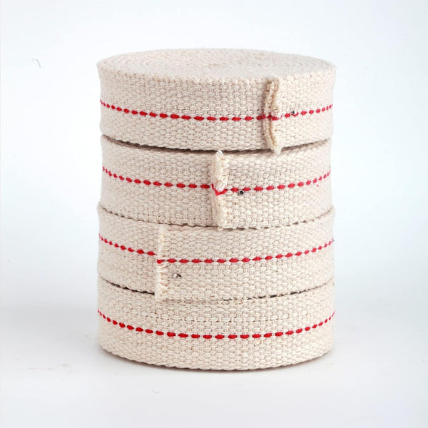 26 Foot /4 Rolls Oil Lamp Wick, 7/8 Inch Oil Lantern Wick, Flat Cotton Wick, Oil Lamp Wicks Burner with Stitch, 6.5 Feet per Roll