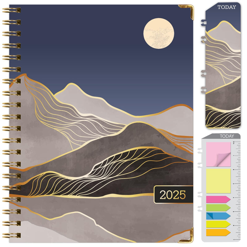 HARDCOVER 2025 Planner, 8.5"x11": 14 Months (November 2024 - December 2025), Daily Weekly Monthly Planner, Yearly Agenda, Bookmark, Pocket Folder