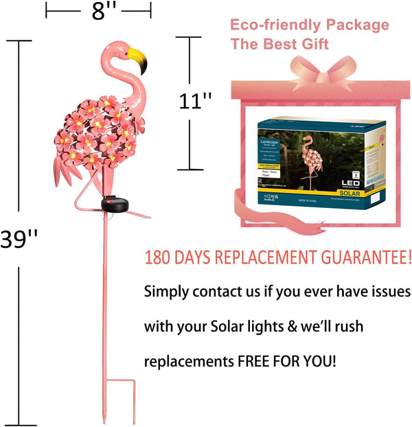 Homeimpro Garden Solar Lights Flamingo Yard Decor Gifts for Women Outdoor Decorations Stake Lights, Waterproof Warm White 27 LED for Lawn,Patio,