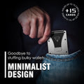 Slim Minimalist Wallet for Men with Money Clip - 15 Credit Card Holder RFID Wallet for Men - Front Pocket Mens Wallet with Compact Design - Easy