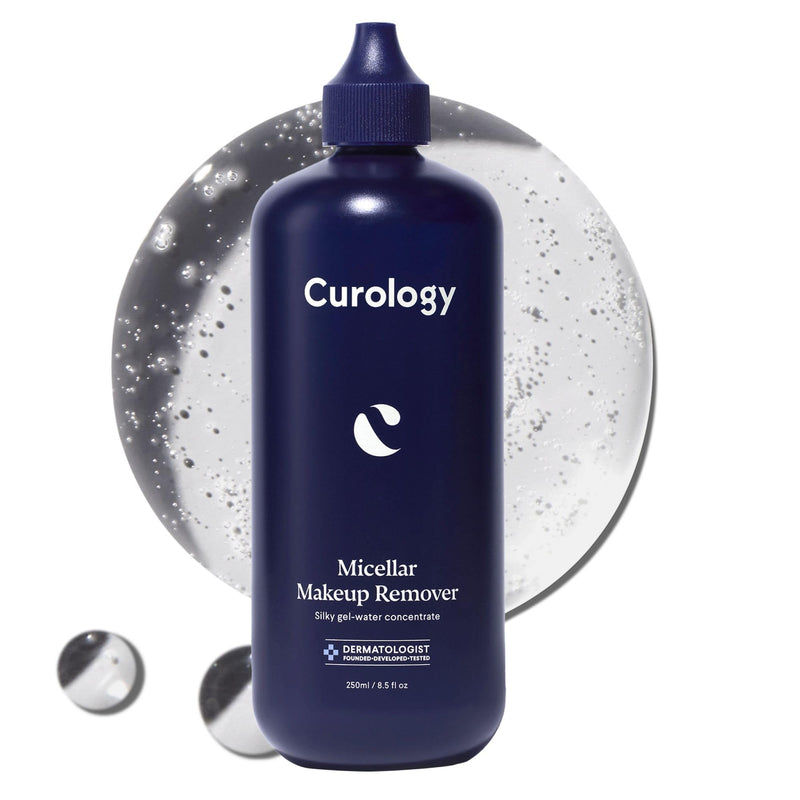 Curology Micellar Water Makeup Remover, Waterproof Eye and Face Make up Cleansing Water, Gentle and Hydrating, Silky Gel-Water Concentrate, 8.5 Fl Oz