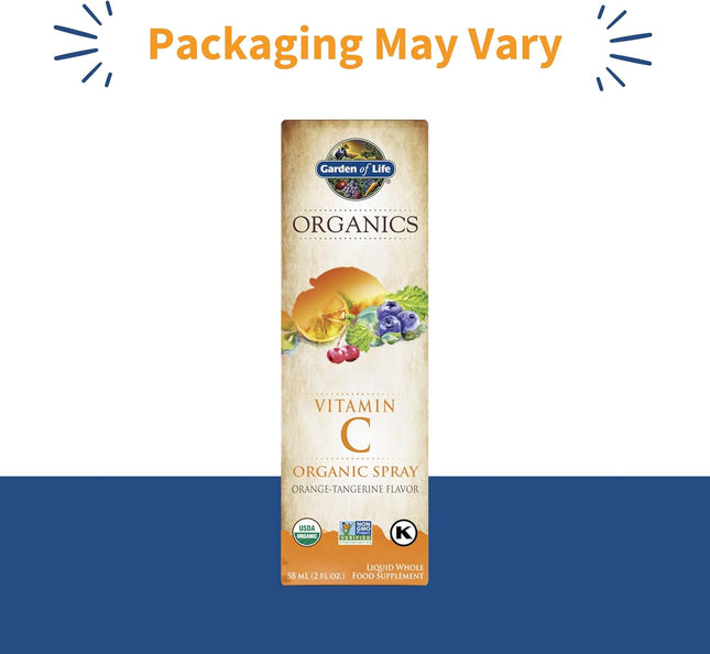 Garden of Life Organics Vitamin C Spray for Kids and Adults - Orange Tangerine, 