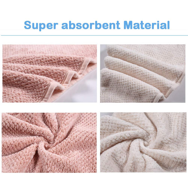 M-bestl 2 Pack Microfiber Hair Towel Wrap,Quick Dry,Anti-frizz(Pink&Beige) | Hair Drying Towel for Women with button,lightweight,Anti-frizz