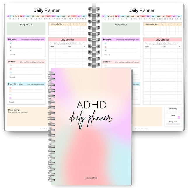 ADHD Daily Planner for Neurodivergent Adults - Productivity Daily Planner & Task Management to Stay Organized and Focuse