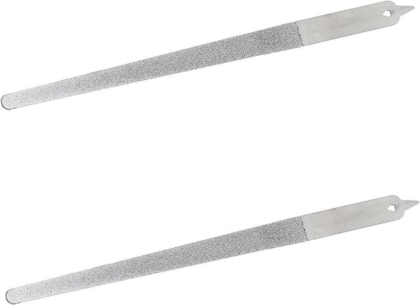 2PC 8 Diamond Dust Nail File - Stainless Steel Nail Dresser - 9 Inch