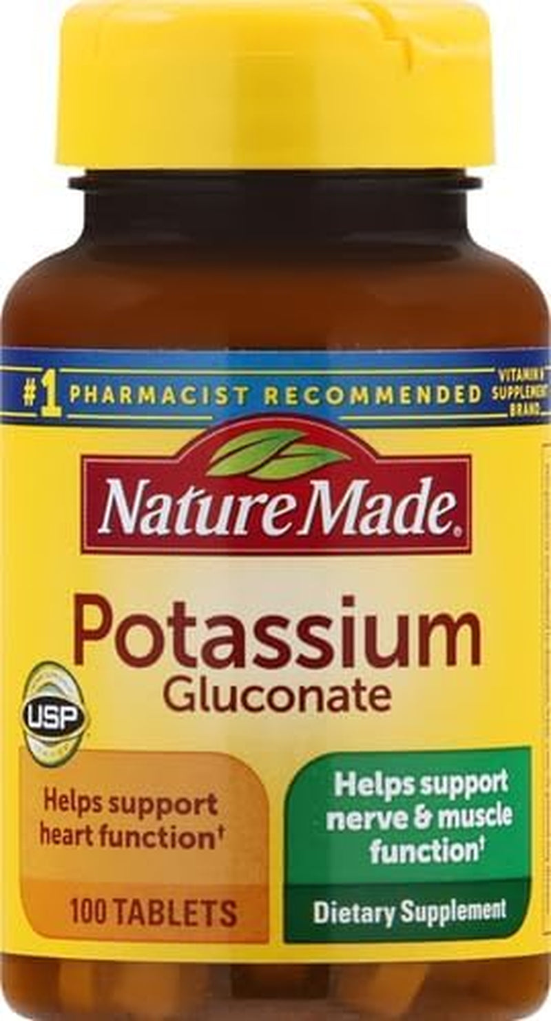 Nature Made Potassium Gluconate 550 Mg, Dietary Supplement for Heart Health Support, 100 Tablets, 100 Day Supply