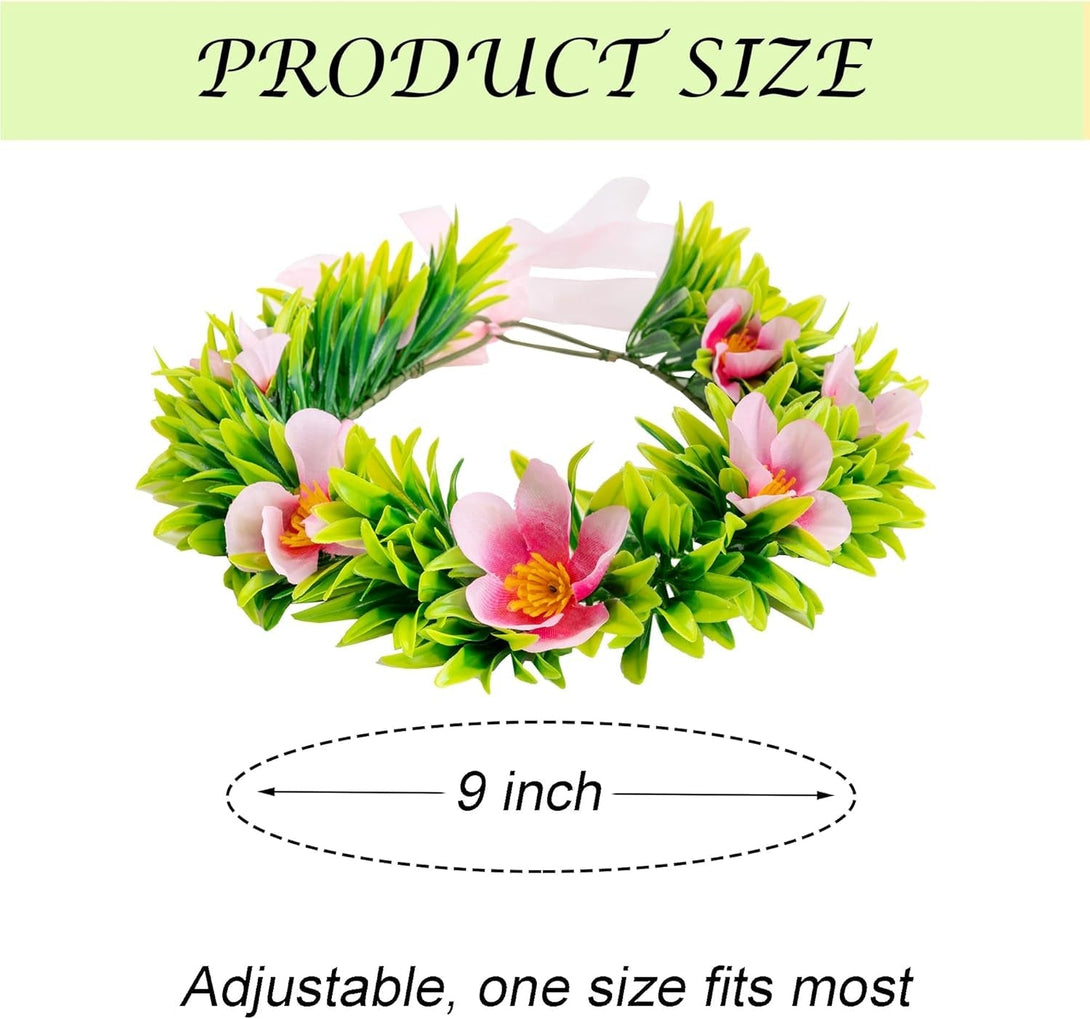 Princess Costume Accessories Hawaii Flowers Garland Headband Flower Hair Clips Necklace Halloween Party Favors