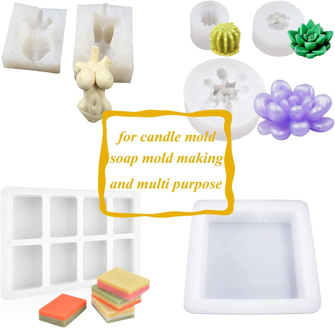 Silicone Mold Making Kit Liquid Silicone Rubber 15A Platinum Silicone Translucent Mold Making Silicone for Casting Resin Molds, Silicone Molds (7 Oz)