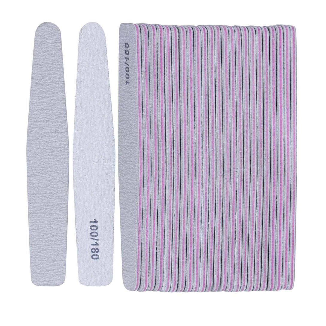 BTYMS 25 Count 100/180 Grit Nail Files for Acrylic Nails, Double Sided Emery Boards Reusable Nail Buffing Files