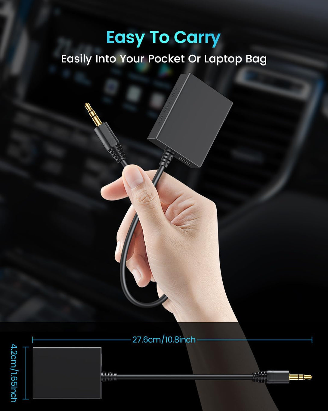 ANDTOBO USB to Aux Audio Adapter, 3.5Mm Male to USB Female, Car Music Player