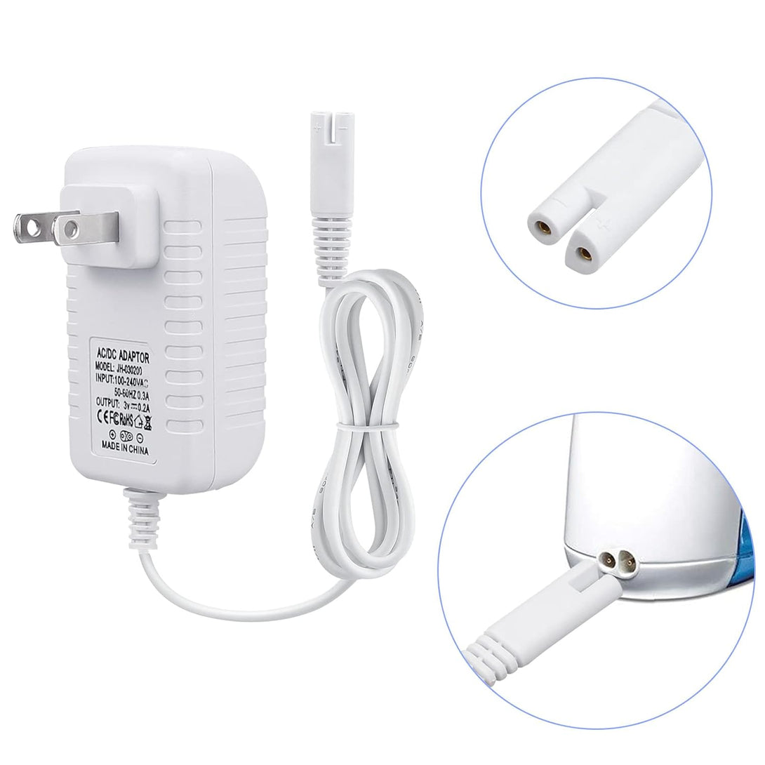 Charger Replacement for Waterpik Water Flosser WP360W WP462 WP450, Power Cord, 5Ft, White