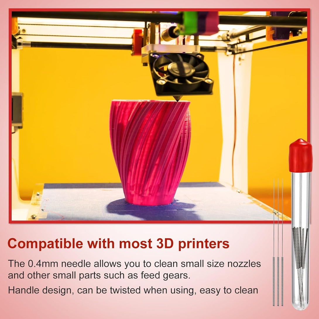 60Pcs 3D Printer Nozzle Cleaning Kit, 0.15/0.2/0.25/0.3/0.35/0.4Mm Stainless Steel 3D Printing Nozzle Needles 3D Printer Nozzle Cleaning Needles for 3D Printer Accessory