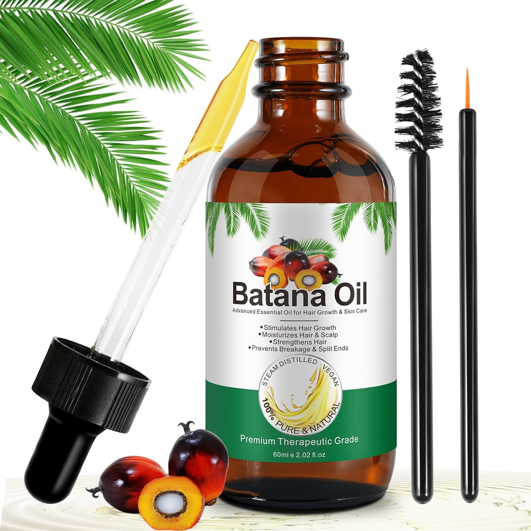 Batana Hair Growth Oil,100% Pure Natural Organic Cold Press Batana Hair Oil for Hair Split Ends, Enhances Hair & Skin Radiance Nourishment