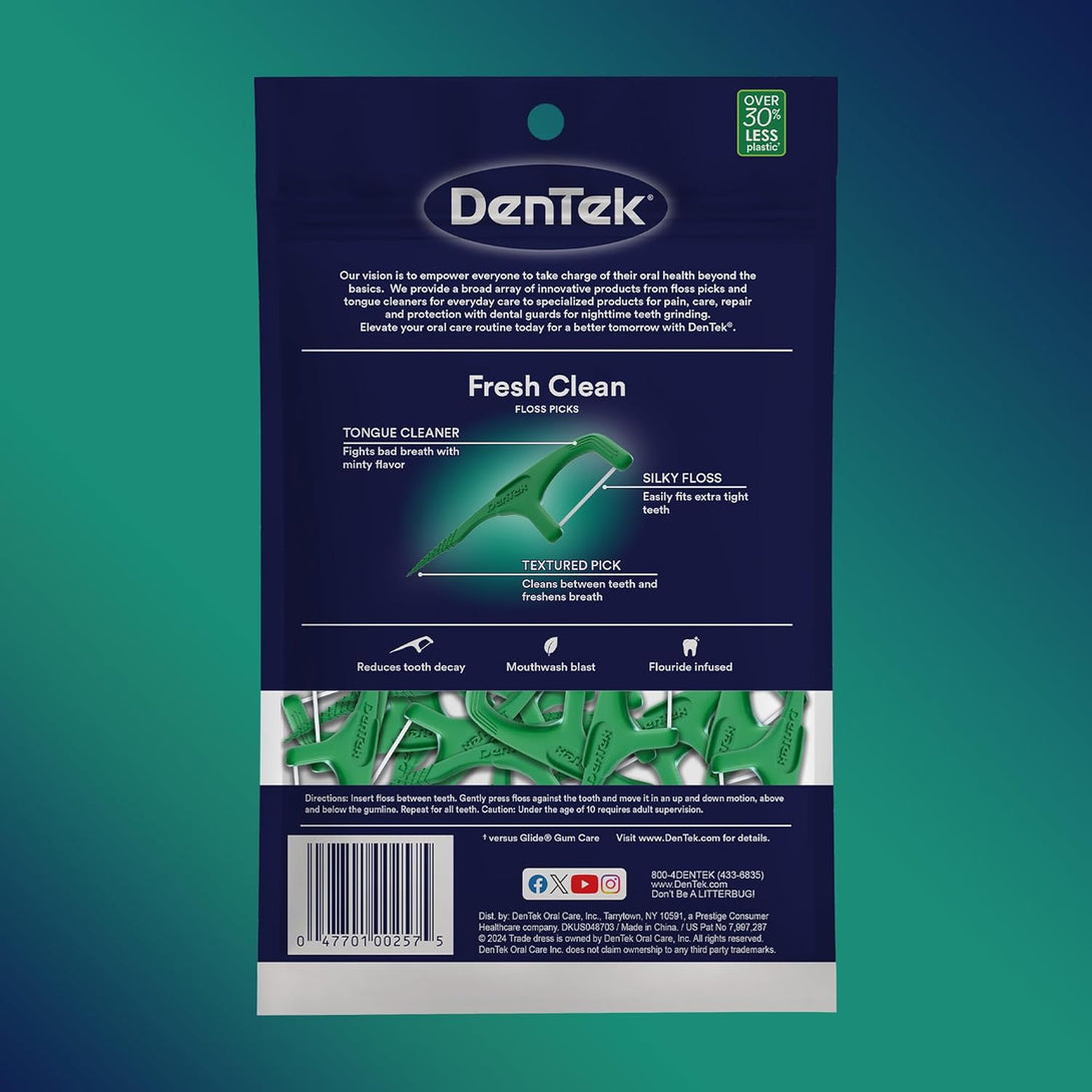 Dentek Fresh Clean Floss Picks, for Extra Tight Teeth, 75 Count