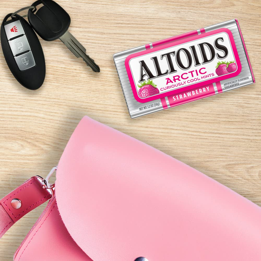 ALTOIDS Arctic Strawberry Breath Mints Hard Candy Bulk, 1.2 Oz Tin (Pack of 8)