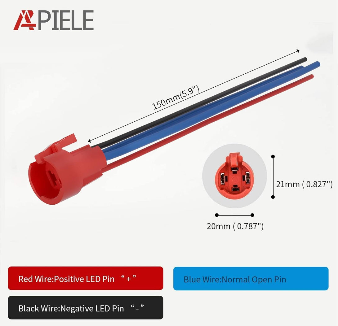 APIELE 10 Amp 16Mm Latching Push Button Switch 12V Angel Eye LED Waterproof round Self-Locking 1NO (Black Aluminum, White)