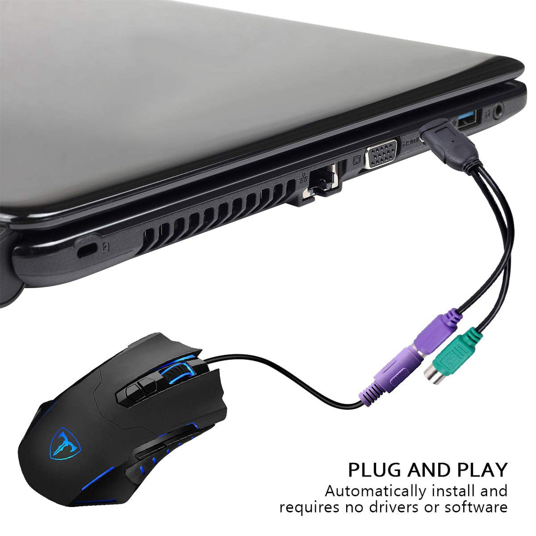 UCEC PS/2 to USB Adapter Converter for PS2 Keyboard Mouse