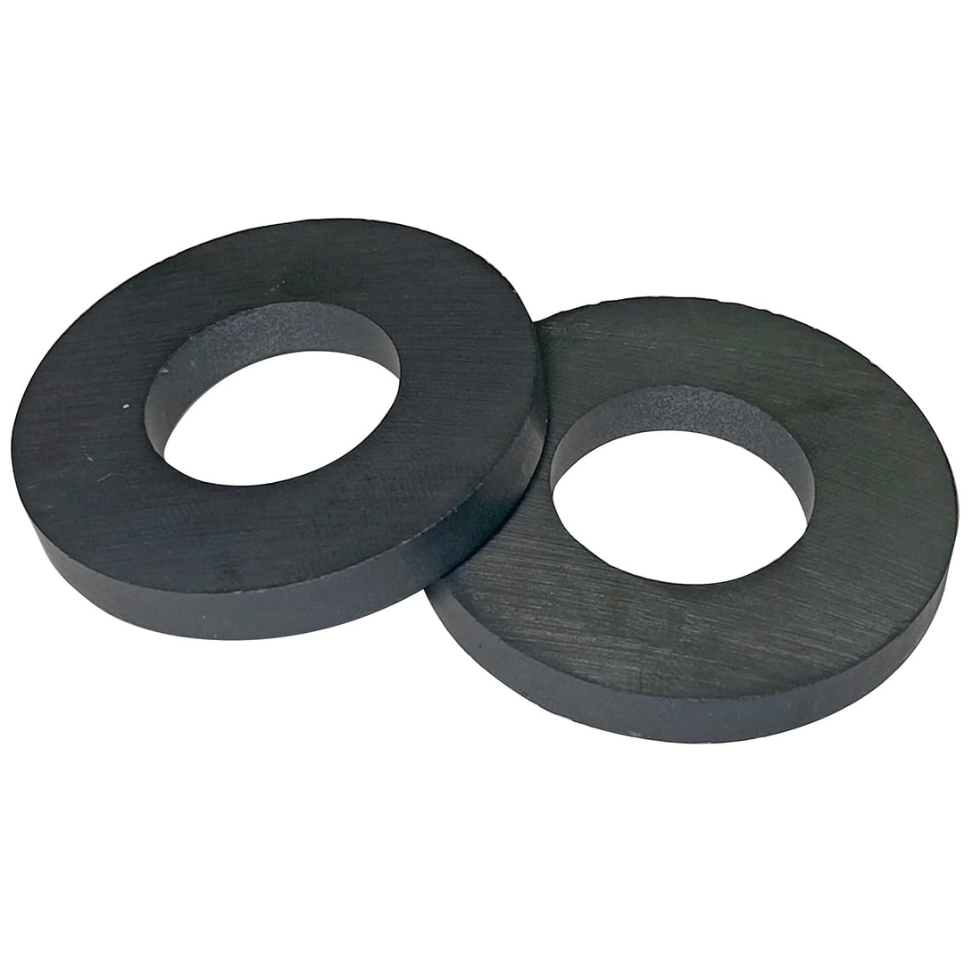 Ceramic Ring Magnets, 1.75" Outer Diameter, 0.865" Inner Diameter, 0.225" Thick (Pack of 2)