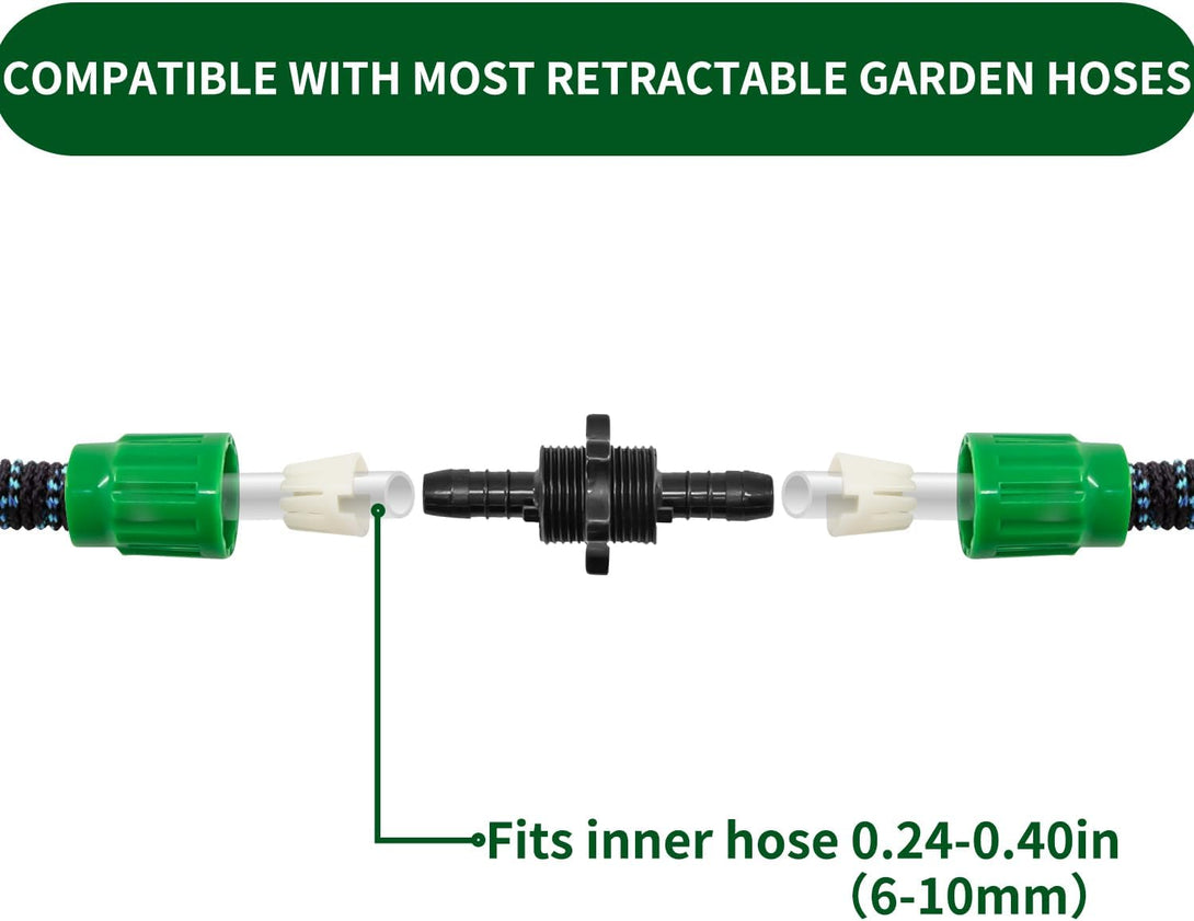 4 Pack Easy Install Hose Repair Kit,Greener Plastic Hose Repair Accessories for 3/4" or 5/8" Garden Hose Fittin