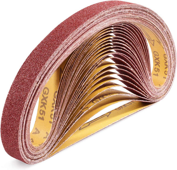 S SATC Sanding Belts 1×30-Inch Sanding Belt Belt Sander Belt Sander Paper, (4 Each of 60, 80, 120,150,240,400 Grits) Aluminum Oxide 24PCS