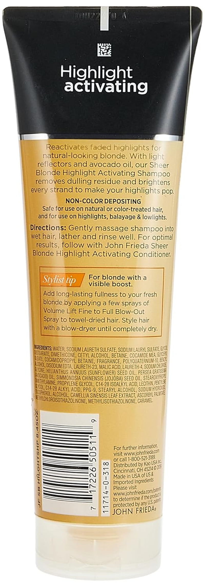 John Frieda Sheer Blonde Highlight Activating Enhancing Shampoo for Lighter Blondes 8.45 Oz