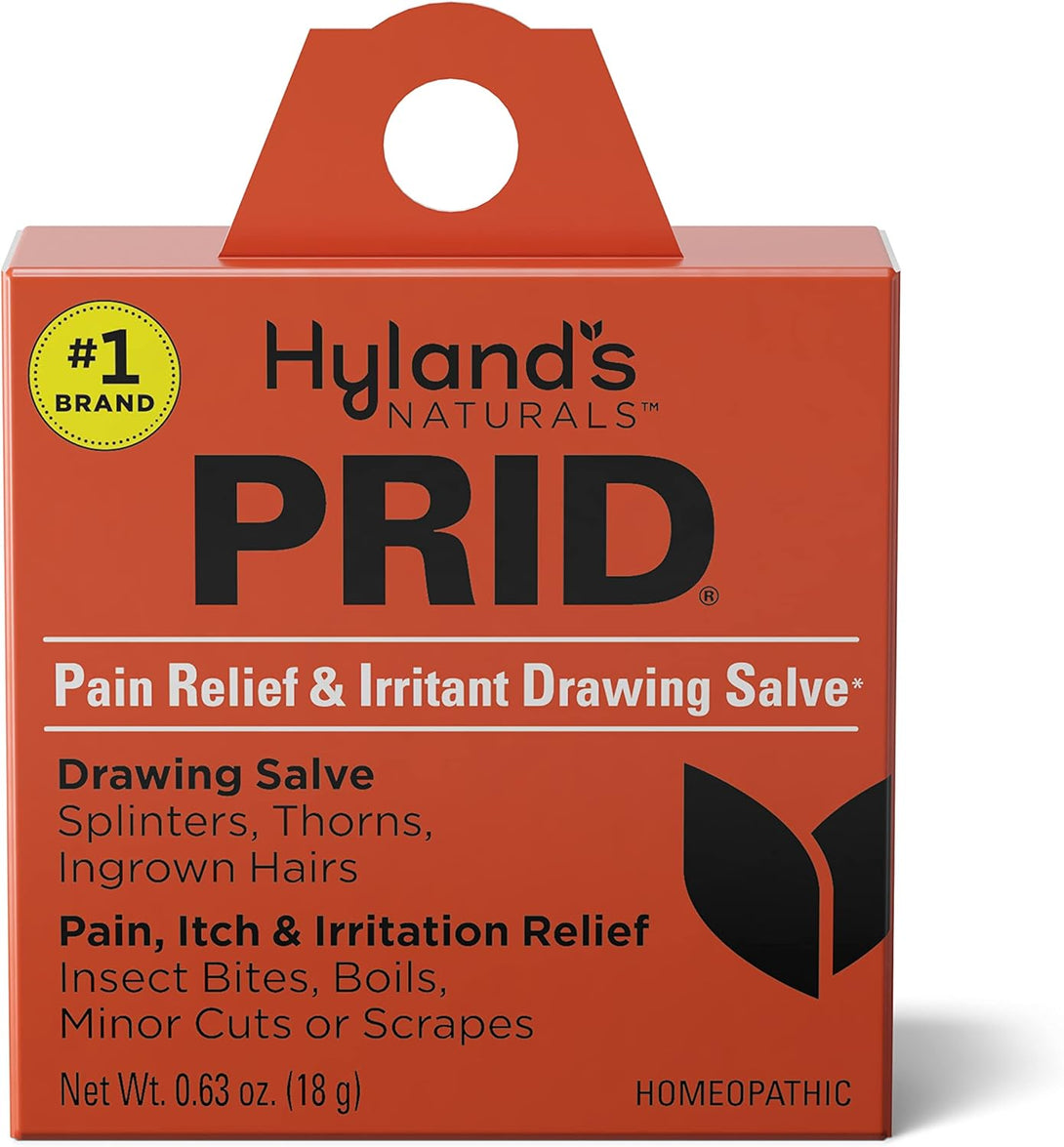 Hyland'S PRID Drawing Salve, Topical Skin Irritation Relief, for Splinters, Thorns, Ingrown Hairs, Itch Relief for Bug Bites, Boils, Minor Cuts & Scrapes, 18 Grams