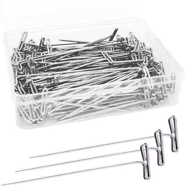 200Pcs T Pins, 2 Inch Sewing Pins, Stainless Steel Wig Pins for Wigs, T-Pins for Foam Head, Long Straight Pins for Sewing, Craft, Quilting and Blocking Knitting, Office, Decoration by Sunenlyst