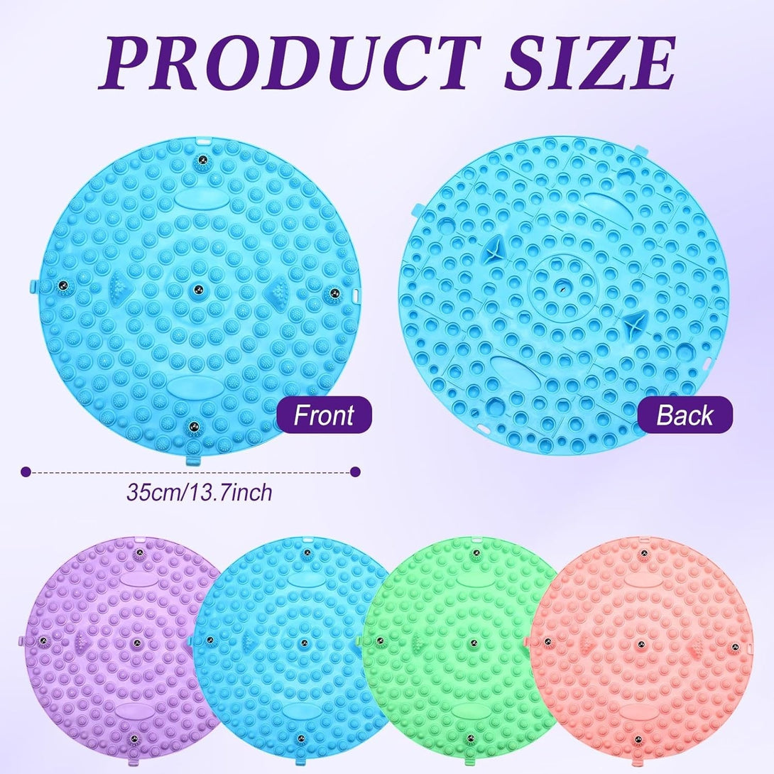 4 Pack Foot Massager Mat Foot Reflexology Pad with Magnetic Relaxation Massage Feet Pressure Point Pad anti Fatigue Walk Stone Acupoint Mat Particle Portable Massage Tool for Feet Pain Relief